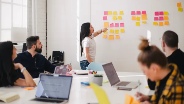 Team di professionisti che collaborano su un progetto software