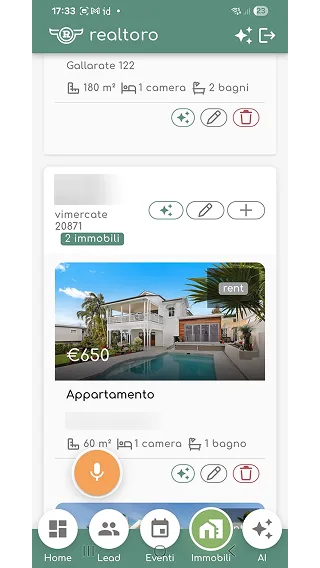 Dashboard Immobili